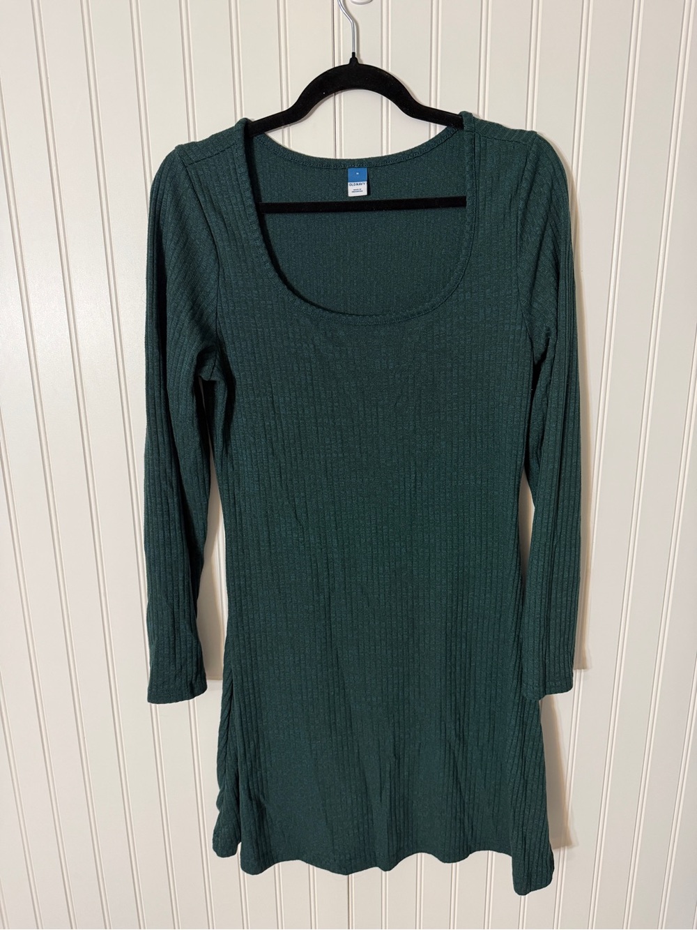 Old Navy Dark Teal Ribbed Long Sleeve Dress
